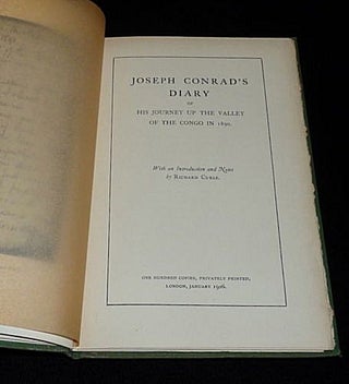 Joseph Conrad's Diary of His Journey Up the Valley of the Congo in 1890
