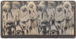 Item #008327 Fantasy Stereoview Showing Joseph Clarence Grimm as a Native American Chief. Joseph...