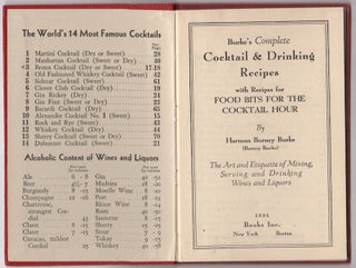 Burke’s Complete Cocktail & Drinking Recipes with Recipes for Food Bits for the Cocktail Hour: The Art and Etiquette of Mixing, Serving and Drinking Wines and Liquors
