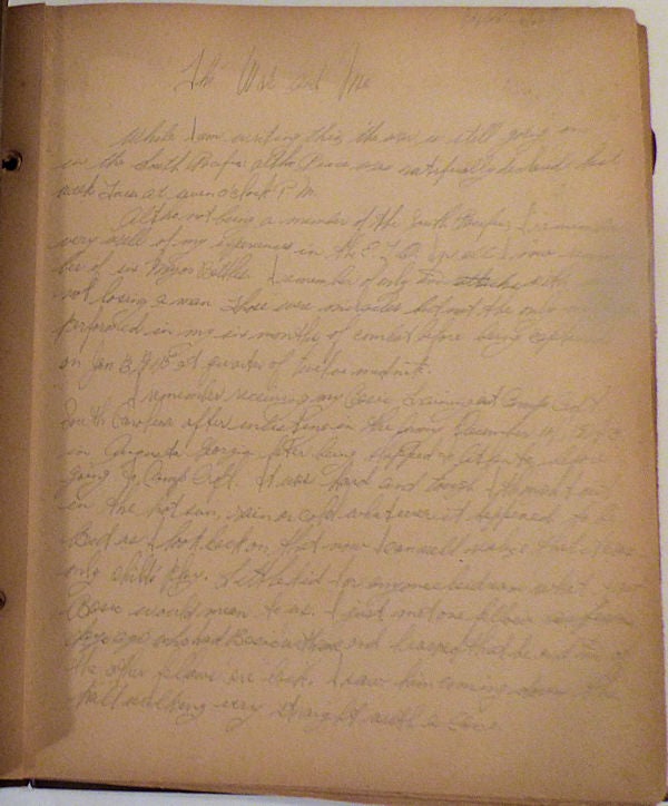 Item #008730 World War II American prisoner of war’s handwritten memoir-journal and photograph album. Private First Class Bernard L. Bourgeois.