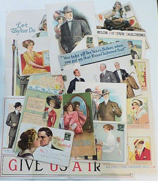Item #008886 ARCHIVE OF LARGE, COLORFUL, AND ORNATE ADVERTISING MAILERS PROMOTING MEN'S FASHIONS