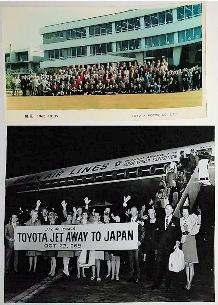Item #009056 Collection of photographs documenting an early U. S. Toyota dealer’s trip to Japan to be part of the celebration recognizing the five millionth car to roll off the company's assembly line. Said to have been from a. trip, Pennsylvania Byrl S. Kline an automobile dealer from Lebanon.