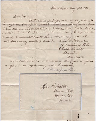 Item #009164 One-page Mexican-American War letter from a newly appointed ensign in the Missouri...
