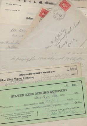 Item #009370 Small archive of materials related to the Silver King Mine. to By, Oregon, or for...
