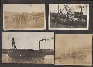 Item #009529 PHOTOGRAPH ALBUM RECORDING EARLY 20TH CONSTRUCTION PROJECTS ALONG THE ERIE CANAL....