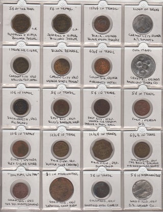 Item #009672 WESTERN TRADE TOKEN COLLECTION WITH ADDITIONAL EXONUMIA. . . . Good for a loaf of...