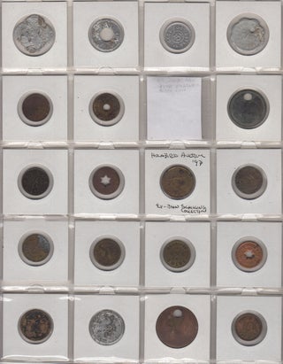 WESTERN TRADE TOKEN COLLECTION WITH ADDITIONAL EXONUMIA. . . . Good for a loaf of bread, a game of pool, half-pint of cream, or a roll in the hay