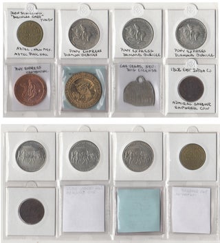WESTERN TRADE TOKEN COLLECTION WITH ADDITIONAL EXONUMIA. . . . Good for a loaf of bread, a game of pool, half-pint of cream, or a roll in the hay