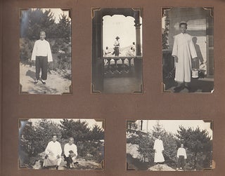 An exceptional photograph album documenting the life of a well-to-do expatriate family in Shanghai, China which includes travels to India, Egypt, and Italy to see Mount Vesuvius