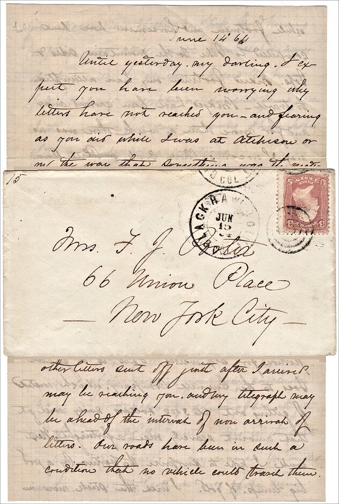 Item #009829 “Night and day I have been employed trying to secure the Land of the companies from being washed away and our mill from being destroyed.” Letter from the general who went to work for a Colorado mining company to support his family after being scapegoated and cashiered from the Army following the Union defeat at Second Bull Run. Major General Fitz-John Porter.