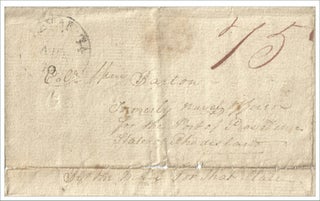 1813-1817 – Three letters related to the War of 1812 naval service and prize money for the capture of two British ships that was posthumously awarded to the son of a Revolutionary War hero who laments his loss while incarcerated in a Vermont debtor’s prison