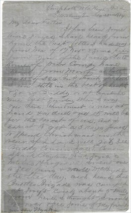 Item #009940 1864 – Letter from a Confederate soldier in the 60th Alabama Infantry Regiment at...
