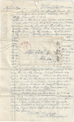 Item #009984 1840 – Letter between business associates reporting that the ice on the Hudson...