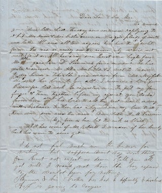 Circa 1851-1857 – Letter sent via the Augusta & Atlanta Rail Road (later the Georgia Rail Road and Banking Company) regarding the delay of a visit home because the family and its enslaved workers had contracted Scarlet Fever