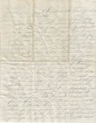 Item #009999 1852 – Letter from a foreman reporting the status of laying track for the Ohio and...