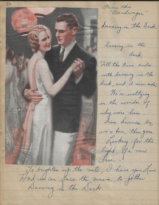 Early 1930s – Handmade songbook with lyrics to 80 songs illustrated with fan magazine illustrations of the singers and movie stars who popularized them