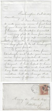 Item #010044 1867 – A letter from an officer in the War Department describing the turmoil...