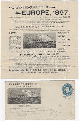Item #010049 1896 – Advertising packet for Frank C. Clark’s Vacation Excursion to Europe,...