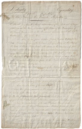 1797-1798 – Archive of documents relating to the capture of an Alexandria-based merchantman by French privateers that was one of several such incidents that led to the Quasi-War with France