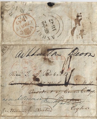1815-1849 – Archive of letters received by a minister and his wife who journeyed from England to New Bedford, Massachusetts to establish the city’s Trinitarian Church