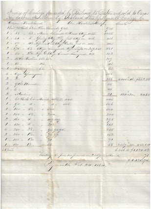 Item #010075 1864 – Manuscript invoice to the largest shipbuilder in New England from the...