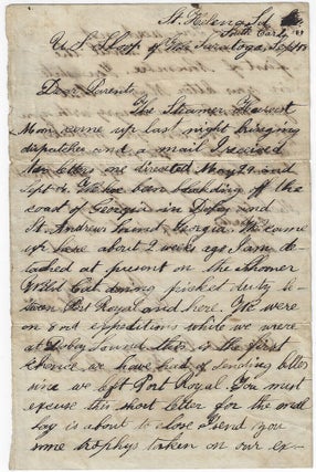 1864 – Letter from a sailor with the Union’s South Atlantic Blockading Squadron...