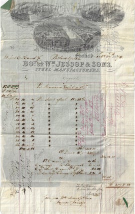 Item #010118 1875 – An impressive invoice from the preeminent English steelworks to a...