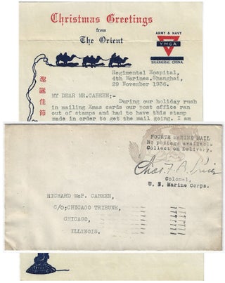 Item #010132 1936 – Christmas Greetings letter from the 4th Marine Regiment in Shanghai that...