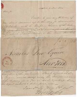 Item #010135 1820 – Letter from a member of New York’s prosperous and powerful Ogden Family...