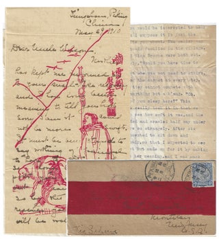Item #010179 1910 – A missionary letter from Peking on impressive, illustrated stationery that...