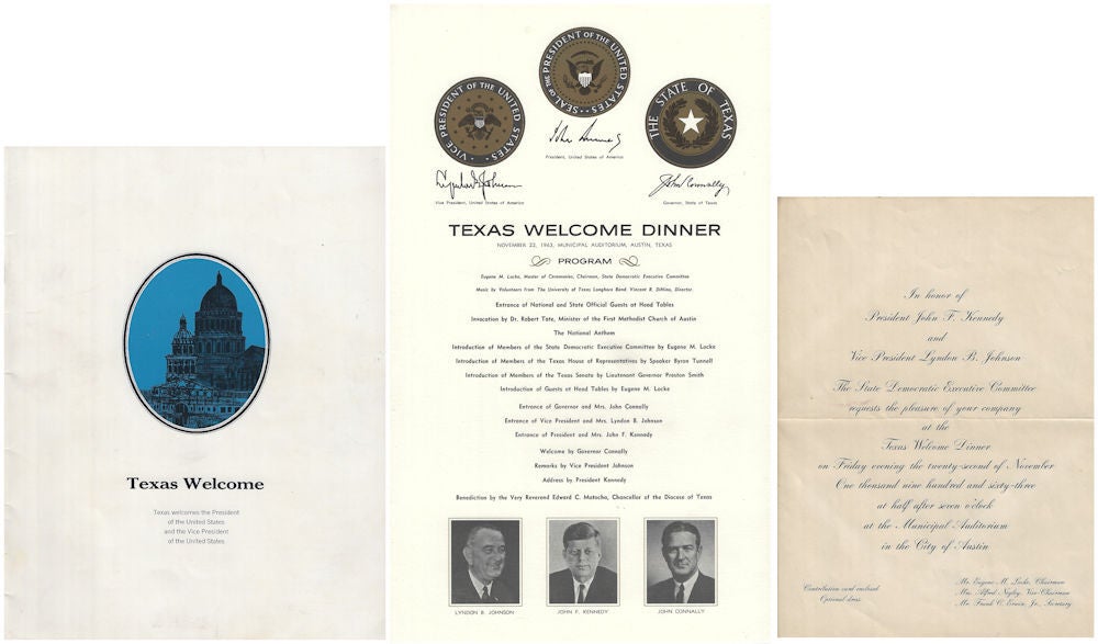1963 – An invitation, souvenir brochure, and broadside program for