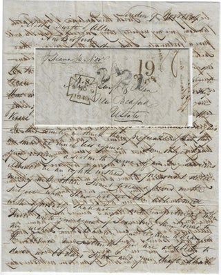 Item #010189 1845 & 1849 – Two letters sent by a commission agent in England to his associates...
