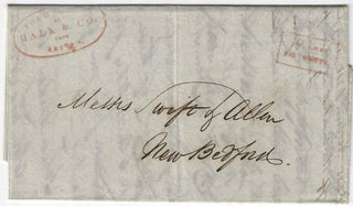 1845 & 1849 – Two letters sent by a commission agent in England to his associates in New Bedford discussing prices of whale products and, more importantly, the potential market for harpoon guns
