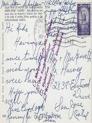 1960-1965 – A one-of-a-kind mini-collection related to the love affair between the naïve Midwestern singing star, Phyllis McGuire, and the dangerous Chicago mob boss, Sam Giancana