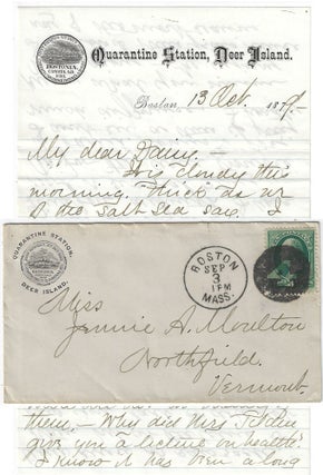 Item #010206 1879 – Letter from a health officer at Boston’s Deer Island Quarantine Station,...