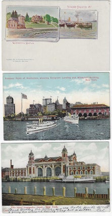 Item #010210 Circa 1900 – Three postcards showing quarantine and immigration facilities at New...