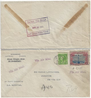 Item #010215 1935 – An airmail envelope sent to Francis Kinsley Hutchinson, who was in...