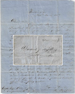 1852 – U.S. Navy Department letter informing a ‘ships carpenter’ that he cannot...