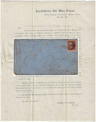 Item #010228 1855 – An offer from the Anglo-Californian Gold Mining Company to convert...