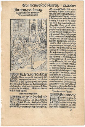 Item #010248 1520 - Leaf from Sebastian Brant's Daß Narrenschyff ad Narragoniam (Nauis...