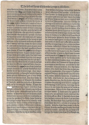 Item #010250 1527 - Leaf from William Claxton’s translation of Jacobus de Voragine’s Legenda...