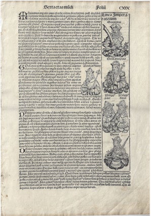 1493 – Incunable leaf from the Liber chonicarum (Nuremburg Chronicle