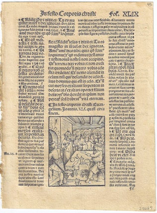 1513 – Leaf from Postilla Guillermi super epistolas et euangelia (Commentaries of...