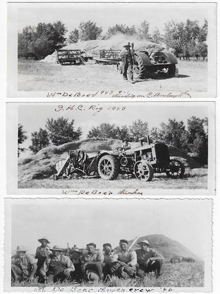 Item #010350 1922- 1952 – Group of 13 vernacular snapshots showing wheat farming images related...