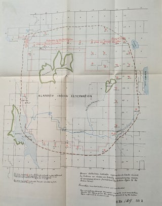 1887-1888 – Four maps of the Klamath Indian Reservation in Oregon that have been removed from an unidentified government publication