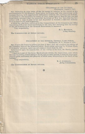1887-1888 – Four maps of the Klamath Indian Reservation in Oregon that have been removed from an unidentified government publication