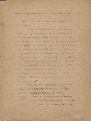1945 – Reports of three federal investigations conducted to determine how the United States was caught unprepared by the Japanese sneak attack on Pearl Harbor along with a denial from President Truman claiming it was the American Public and not President Roosevelt who deserved the blame
