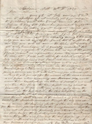 1840 &ndash; An exceptional political letter describing America&rsquo;s first major nation-wide campaign rally, which was held in Erie, Pennsylvania for William Henry Harrison, the Whig candidate for president in the 1840 election