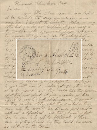 Item #010468 1844 &ndash; Letter from a land speculator to a potential investor regarding the...