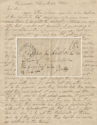 Item #010468 1844 – Letter from a land speculator to a potential investor regarding the...